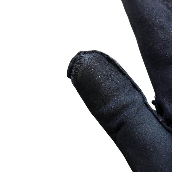 Vintage Leather-Tailored Black Fabric Forearm Long Evening Gloves Size 7 - Picture 6 of 6